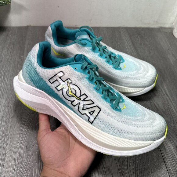 Hoka One One Men’s Mach X 1141450 WBGL White Running Shoes Teal Size 10 D main image 6